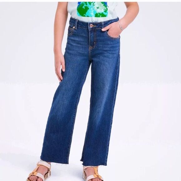 NWT Girls Cat & Jack Wide Leg-Raw Hem-Adjustable Waist-Stretch Various Sizes - Picture 1 of 2